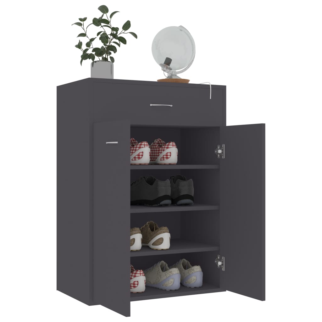 Shoe Cabinet Grey 60x35x84 cm Chipboard