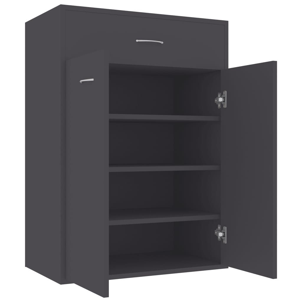 Shoe Cabinet Grey 60x35x84 cm Chipboard