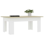 Coffee Table White and Sonoma Oak - Chipboard