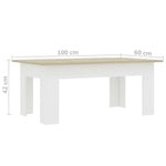 Coffee Table White and Sonoma Oak - Chipboard