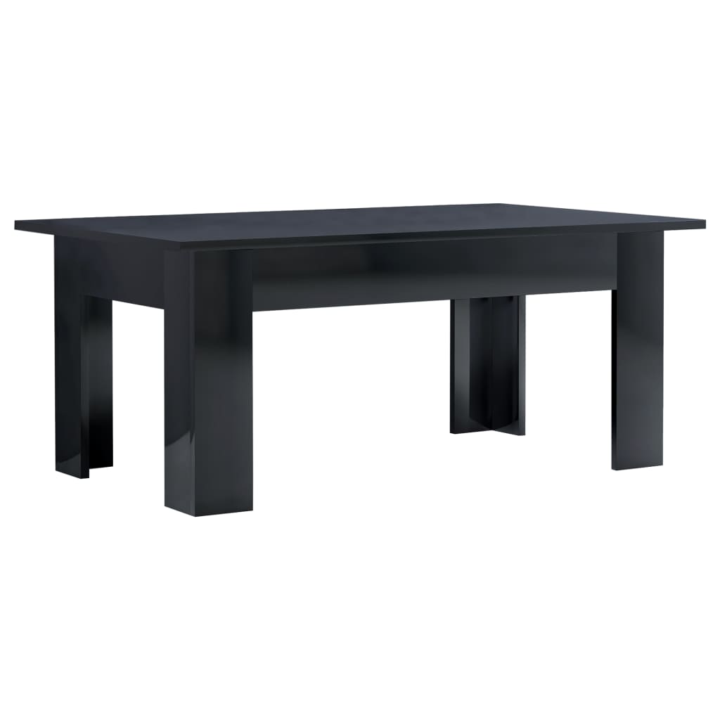 Coffee Table High Gloss Black 100x60x42 cm Chipboard