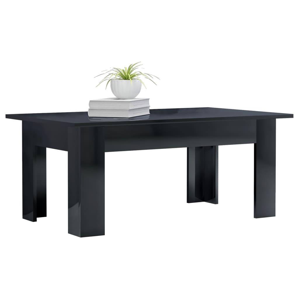 Coffee Table High Gloss Black 100x60x42 cm Chipboard