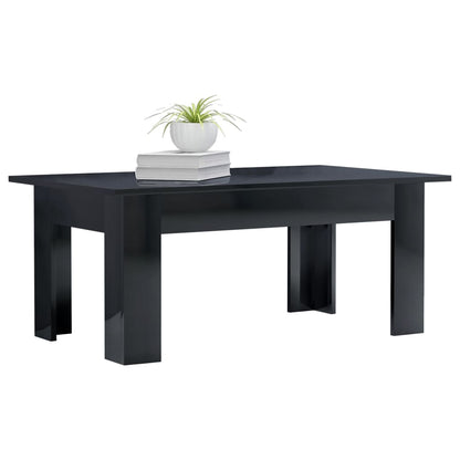 Coffee Table High Gloss Black 100x60x42 cm Chipboard