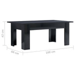 Coffee Table High Gloss Black - Chipboard