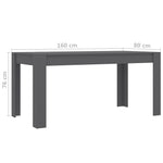 Dining Table Grey 160x80x76 cm Chipboard