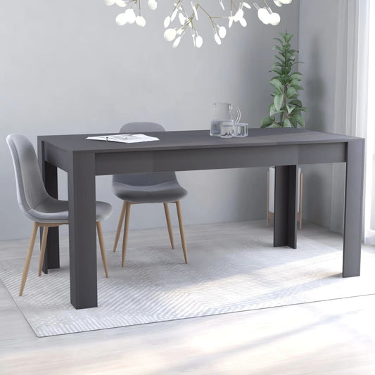 Dining Table Grey 160x80x76 cm Chipboard
