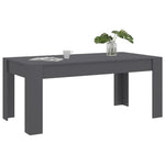 Dining Table High Gloss Grey 180x90x76 cm Chipboard