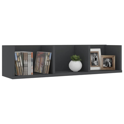 CD Wall Shelf Grey 75x18x18 cm Chipboard