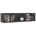 CD Wall Shelf Grey 75x18x18 cm Chipboard