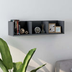 CD Wall Shelf Grey 75x18x18 cm Chipboard