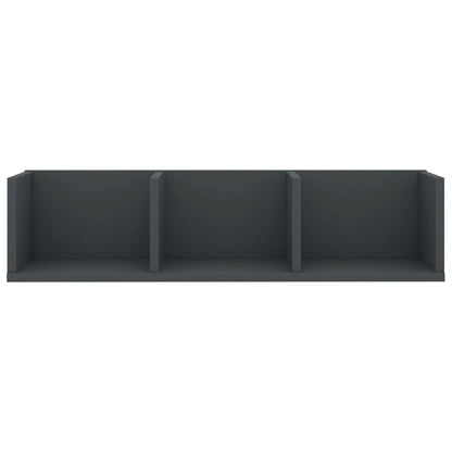 CD Wall Shelf Grey 75x18x18 cm Chipboard