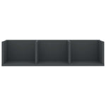 CD Wall Shelf Grey 75x18x18 cm Chipboard
