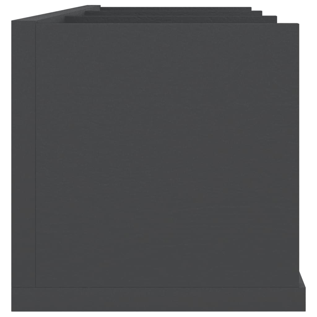 CD Wall Shelf Grey 75x18x18 cm Chipboard
