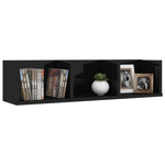 CD Wall Shelf High Gloss Black 75x18x18 cm Chipboard
