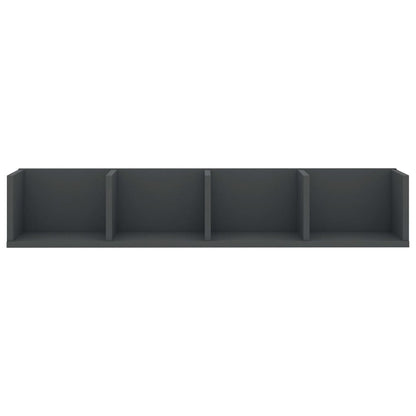 CD Wall Shelf Grey 100x18x18 cm Chipboard