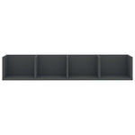 CD Wall Shelf Grey 100x18x18 cm Chipboard
