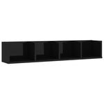 CD Wall Shelf High Gloss Black 100x18x18 cm Chipboard