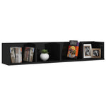 CD Wall Shelf High Gloss Black 100x18x18 cm Chipboard