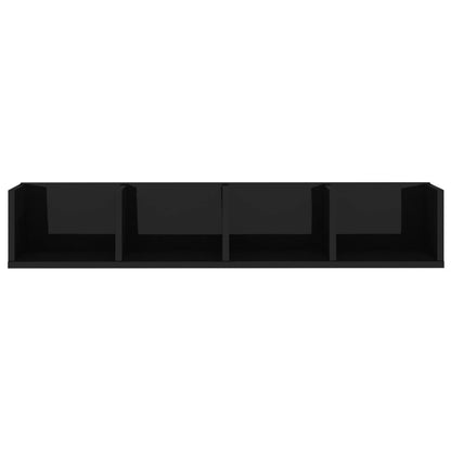 CD Wall Shelf High Gloss Black 100x18x18 cm Chipboard