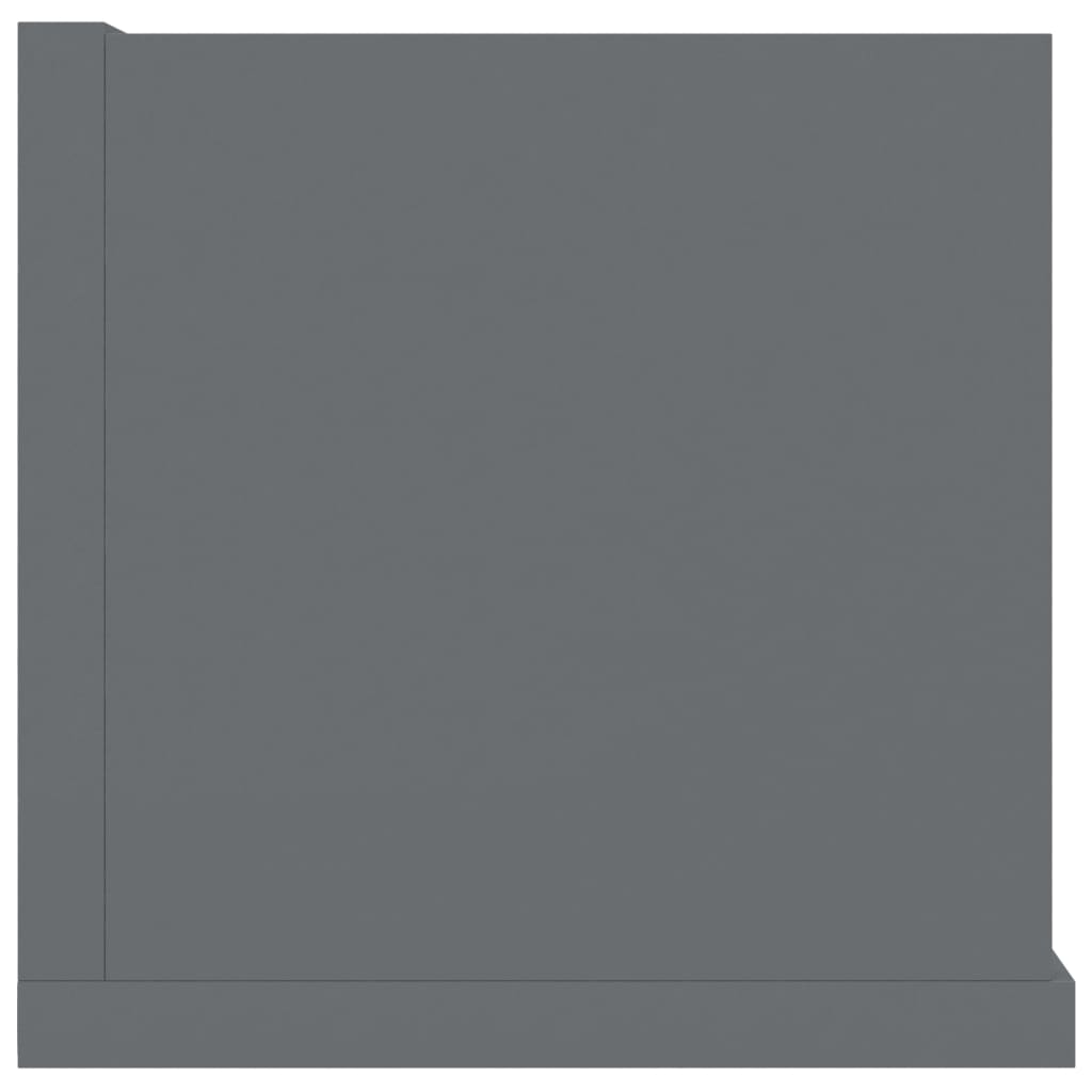 CD Wall Shelf High Gloss Grey 100x18x18 cm Chipboard