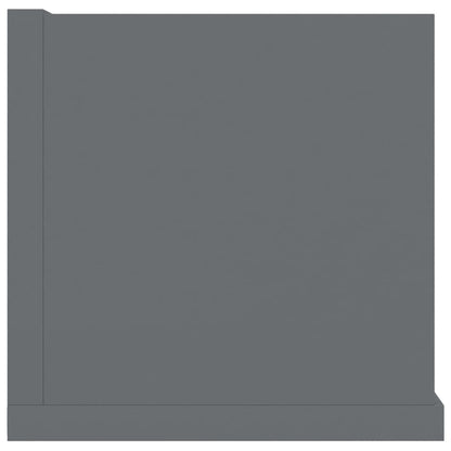 CD Wall Shelf High Gloss Grey 100x18x18 cm Chipboard