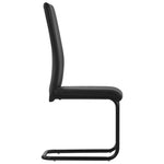 Cantilever Dining Chairs 6 pcs Black Leather