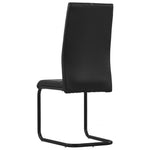 Cantilever Dining Chairs 6 pcs Black Leather