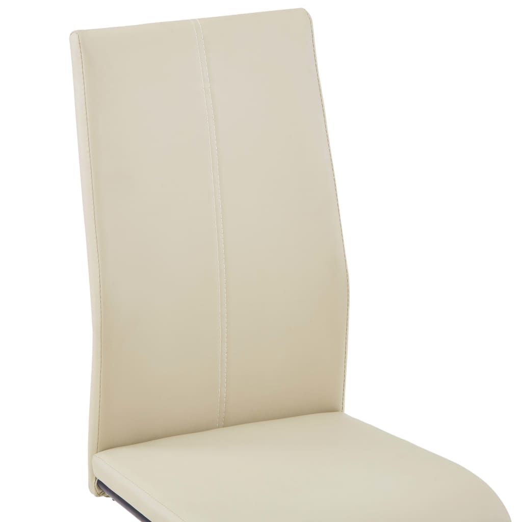 Cantilever Dining Chairs 6 pcs Cappuccino Faux Leather