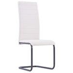 Cantilever Dining Chairs 6 pcs Cream Fabric