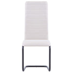 Cantilever Dining Chairs 6 pcs Cream Fabric