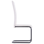 Cantilever Dining Chairs 6 pcs Cream Fabric
