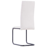 Cantilever Dining Chairs 6 pcs Cream Fabric