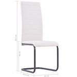 Cantilever Dining Chairs 6 pcs Cream Fabric