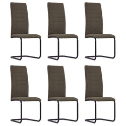 Dining Chairs 6 pcs Brown Fabric