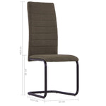 Cantilever Dining Chairs 6 pcs Brown Fabric