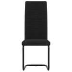 Cantilever Dining Chairs 6 pcs Black Fabric