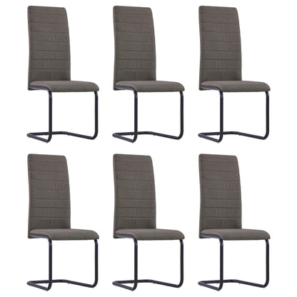 Dining Chairs 6 pcs Taupe Fabric