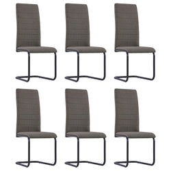 Dining Chairs 6 pcs Taupe Fabric