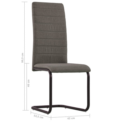 Dining Chairs 6 pcs Taupe Fabric