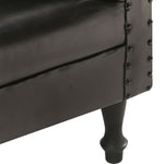 Tub Chair Black Real Leather