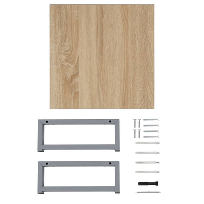 Two Piece Bathroom Furniture Set Ceramic Oak