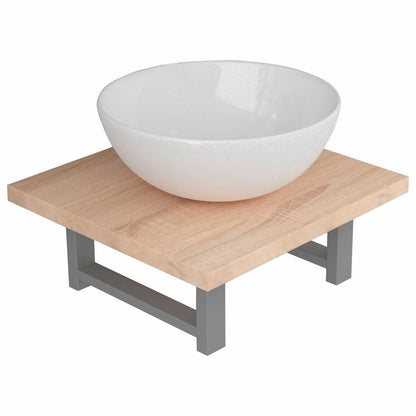 Two Piece Bathroom Furniture Set Ceramic Oak
