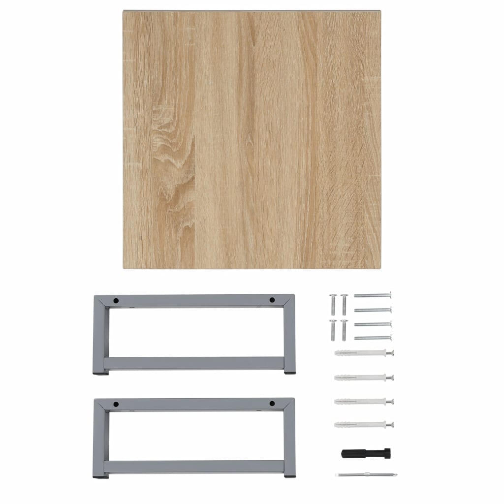 Two Piece Bathroom Furniture Set Ceramic Oak