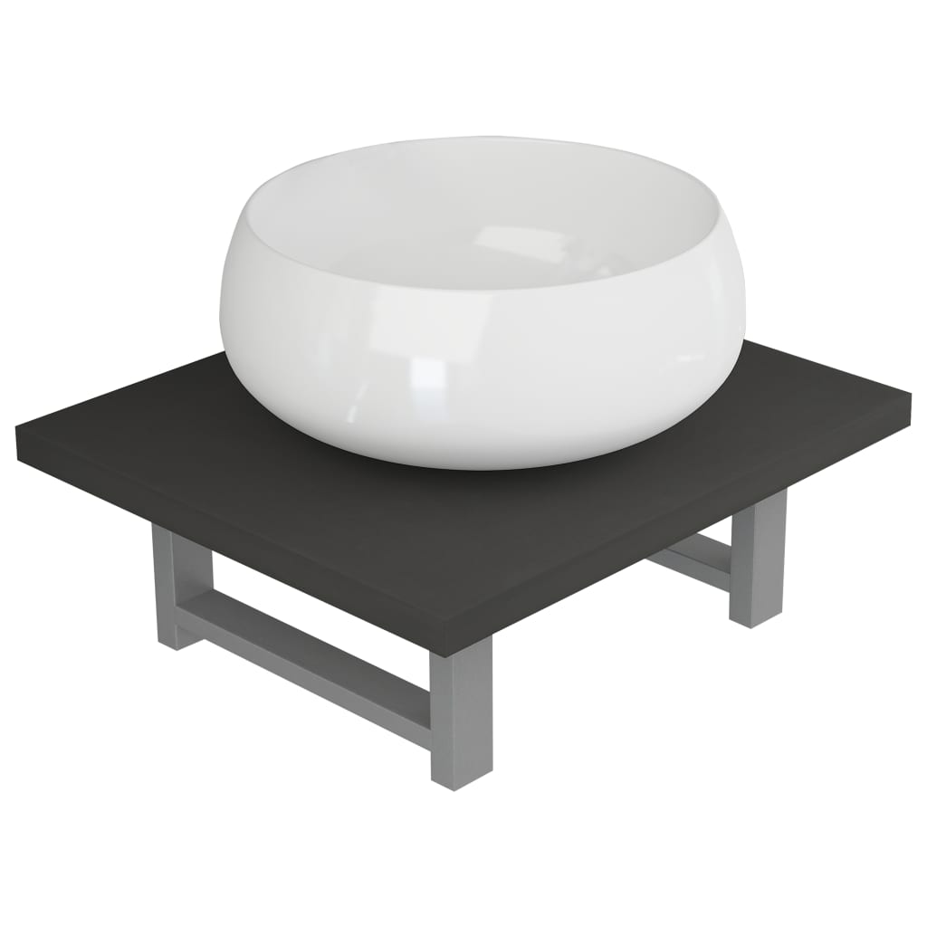 Two Piece Bathroom Furniture Set Ceramic Grey