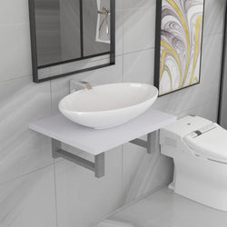 Two Piece Bathroom Furniture Set Ceramic White