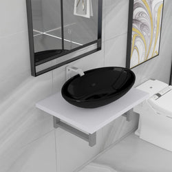 Two Piece Bathroom Furniture Set Ceramic White