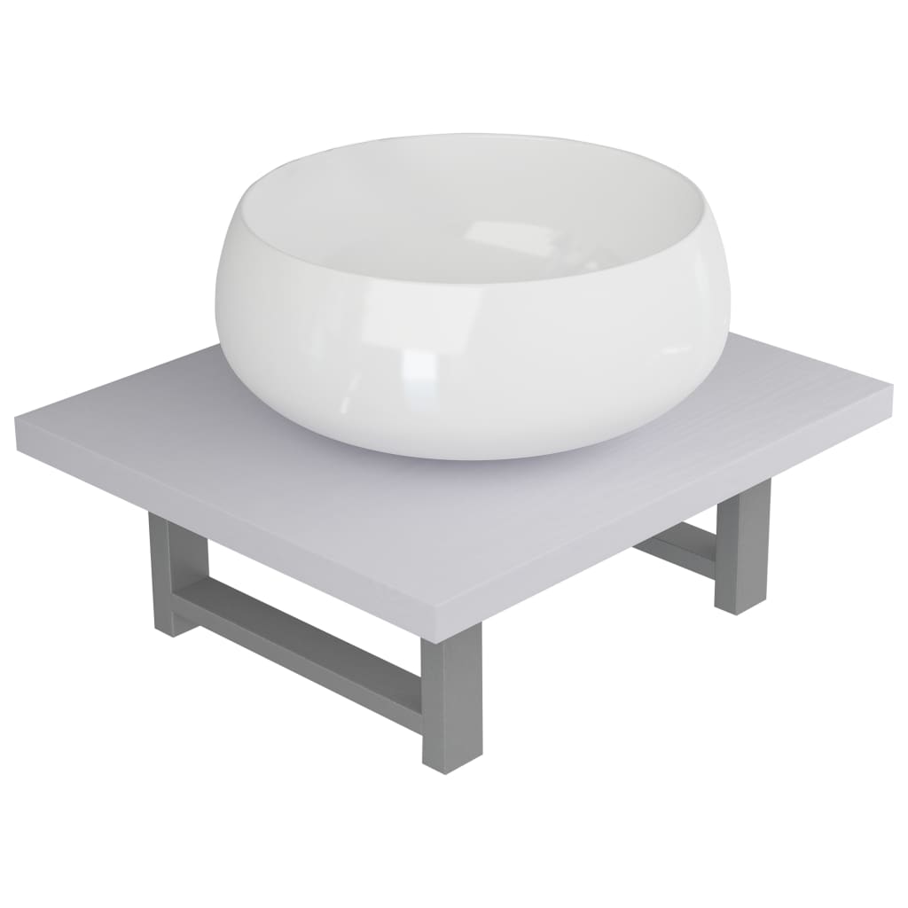 Two Piece Bathroom Furniture Set Ceramic White
