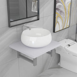 Two Piece Bathroom Furniture Set Ceramic White