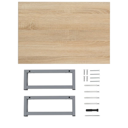 Two Piece Bathroom Furniture Set Ceramic Oak
