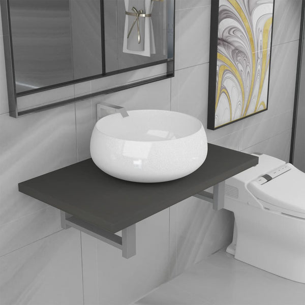  Two Piece Bathroom Furniture Set Ceramic Grey